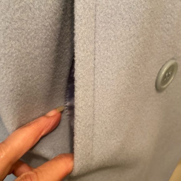 Vintage Marvin Richards Powder Blue Double Breasted Pea Coat Size Large - Picture 7 of 11